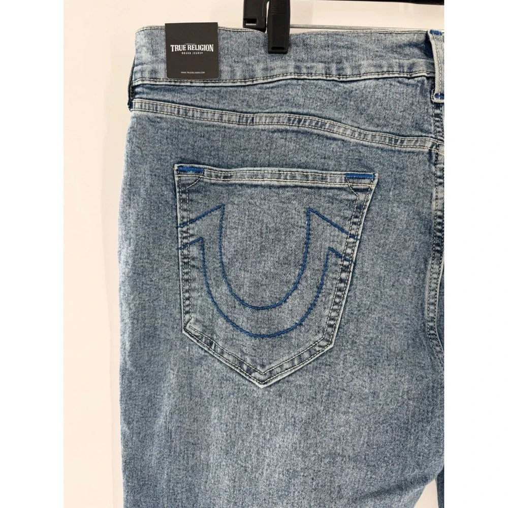 True Religion Rocco Relaxed Skinny Jeans Light Peppermint Wash Blue Mens 38 NWT